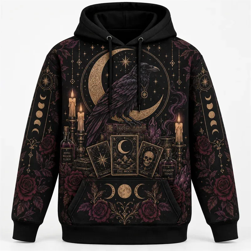 Halloween Hoodie 3D All Over Print Polyester Sweatshirt Gothic Ghost Pumpkin Bat Witch Skull Horror Streetwear Pullover Unisex — image 7