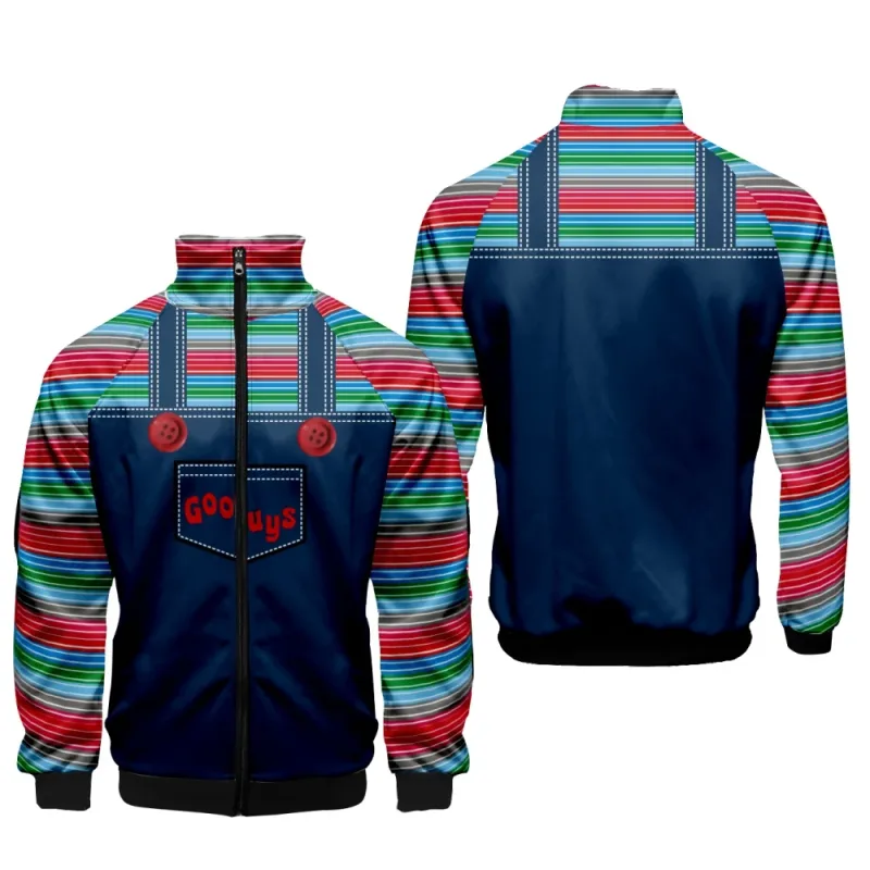 Coats Horror Movie Chucky Stand Collar Jackets Seed of Chucky Sweatshirt Cosplay Costume Long Sleeve Zipper Hoodies