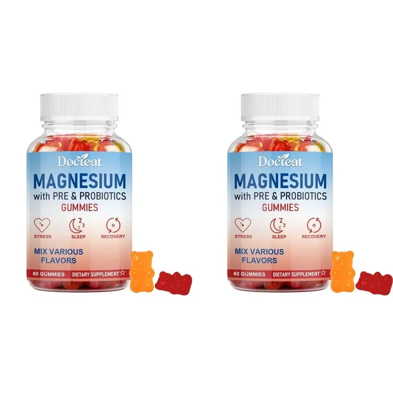 Docteat Magnesium Gummies with Pre & Probiotics for Stress Relief Supports Restful Sleep Relaxation and Recovery 60 Gummies — image 8