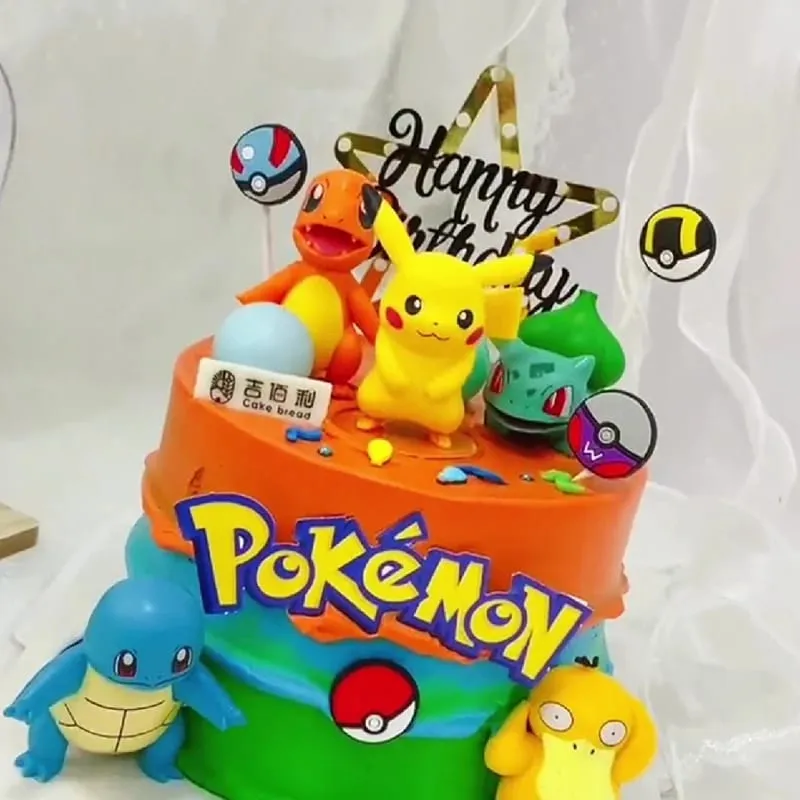 15Pcs/set Pokemon Cake Topper Pikachu Anime Figure Party Happy Birthday Pokemon Cake Decoration Supplies Boy Ornaments Kids Gift — image 2
