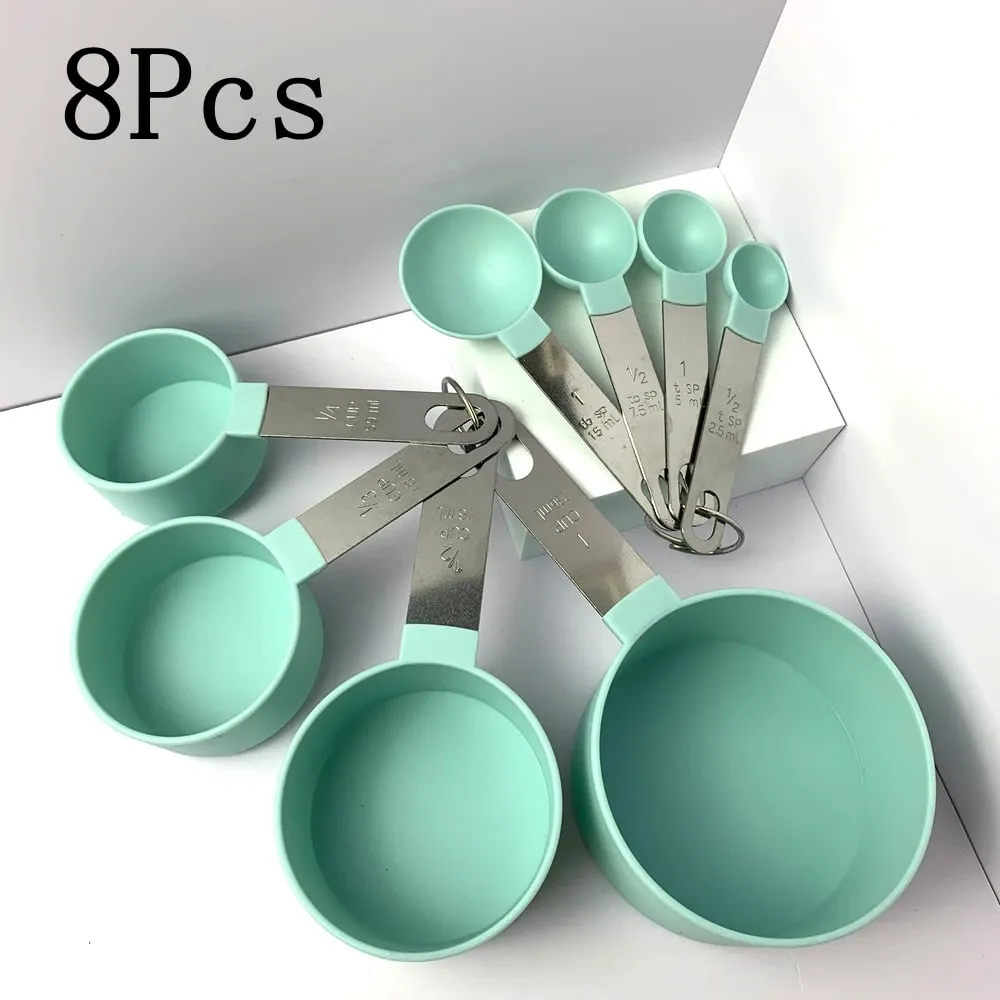 4/8PCS/Set Plastic Multi Purpose Measuring Cup Measuring Spoon Stainless Steel Handle With Graduated Measuring Baking Tools — image 15