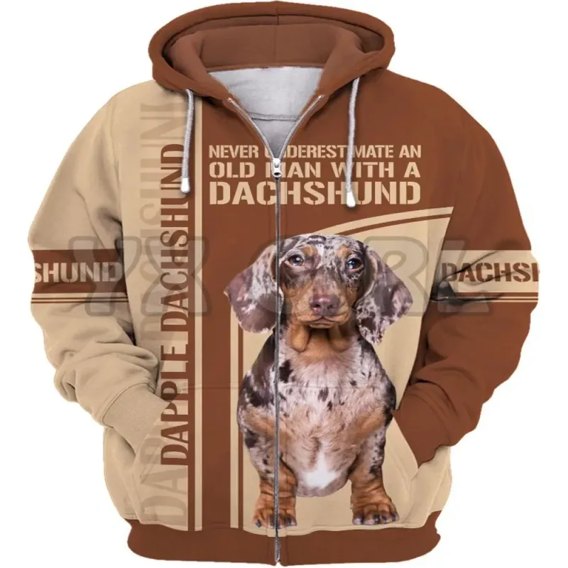 Neve Underestimate An Old Man With A Dachshund 3D Printed Hoodies Men For Women Zipper Hoodie Casual Street Tracksuit 01 — image 12