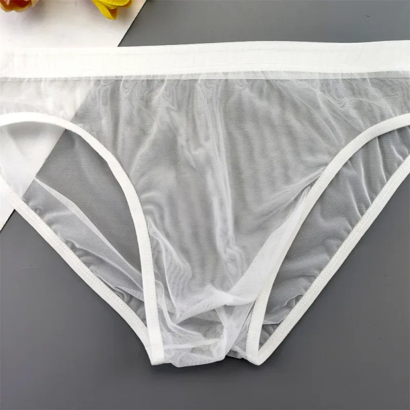 Pakaian Dalam Transparan Ukuran Plus Celana Dalam Seksi Tembus Pandang untuk Pria dengan Kantong Nilon Hombre Slip Celana Dalam Pria Sejuk XL-4XL — image 20