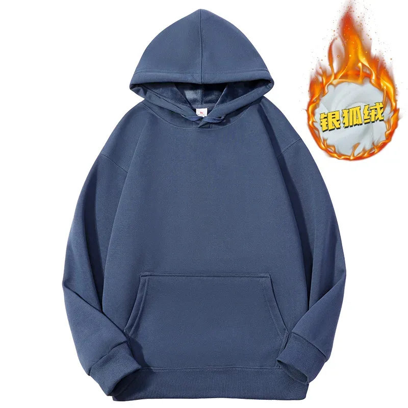 Customized Your Brand Logo DIY Design 600GSM Mens Hoodies High-quality Women Sweatshirt Solid Color Cotton Loose Streetwear — image 49