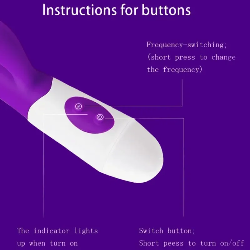 Arnab Vibrator G-Spot Silicone Dildo Dual Vibrating Clitoris Stimulator 10 Kelajuan Mainan Seks Kalis Air Boleh Dicas semula untuk Wanita — image 3