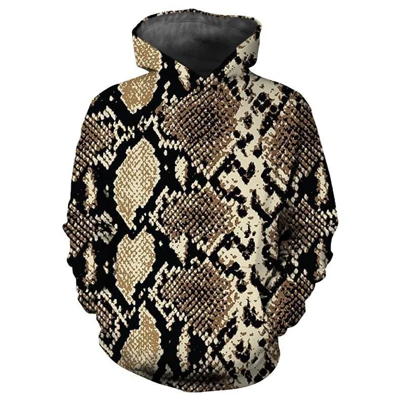 Personalized Snakeskin Pattern Hoodies Fashion Trend Long Sleeve 3D Animals Skin Printed Mens Hoodie Loose Streetwear Cool Tops — image 8