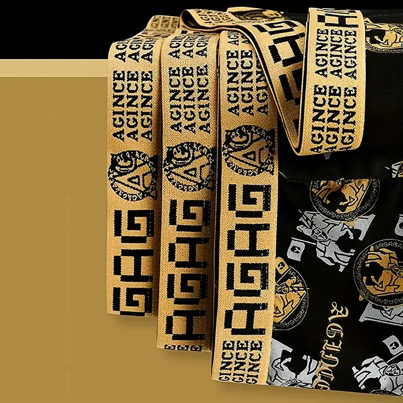 8 pcs of men's luxury chain knight printed elastic flat angle underwear - comfortable, breathable and quick drying underwear set — image 7