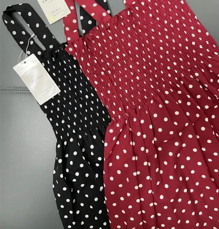 Summer Befree Beach Long Vintage Dots Casual Ruffles Elegant Maxi Strap Camis Silky 5XL Dress Vestidos Sexy Women — image 5