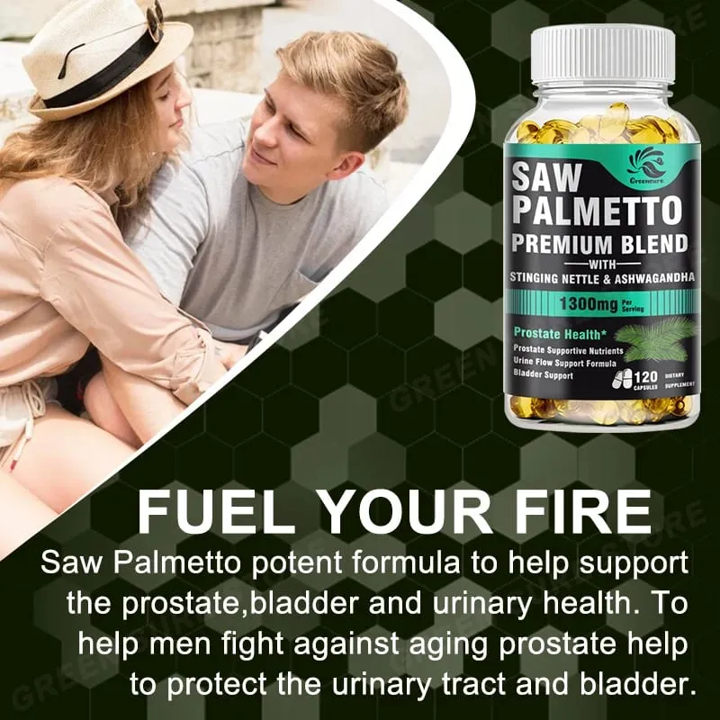 Men's Saw Palmetto Stinging Nettle Ashwagandha Lycopene - Bladder and Urinary Relief Men's Prostate Supplement — image 4