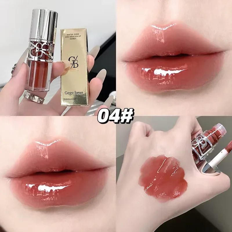 Gege Bear Glittering Mirror Lip Glaze Watery Shimmering Light Lip Gloss Makeup 8 Colors Hydrating Moisturizing Long Lasting — image 14