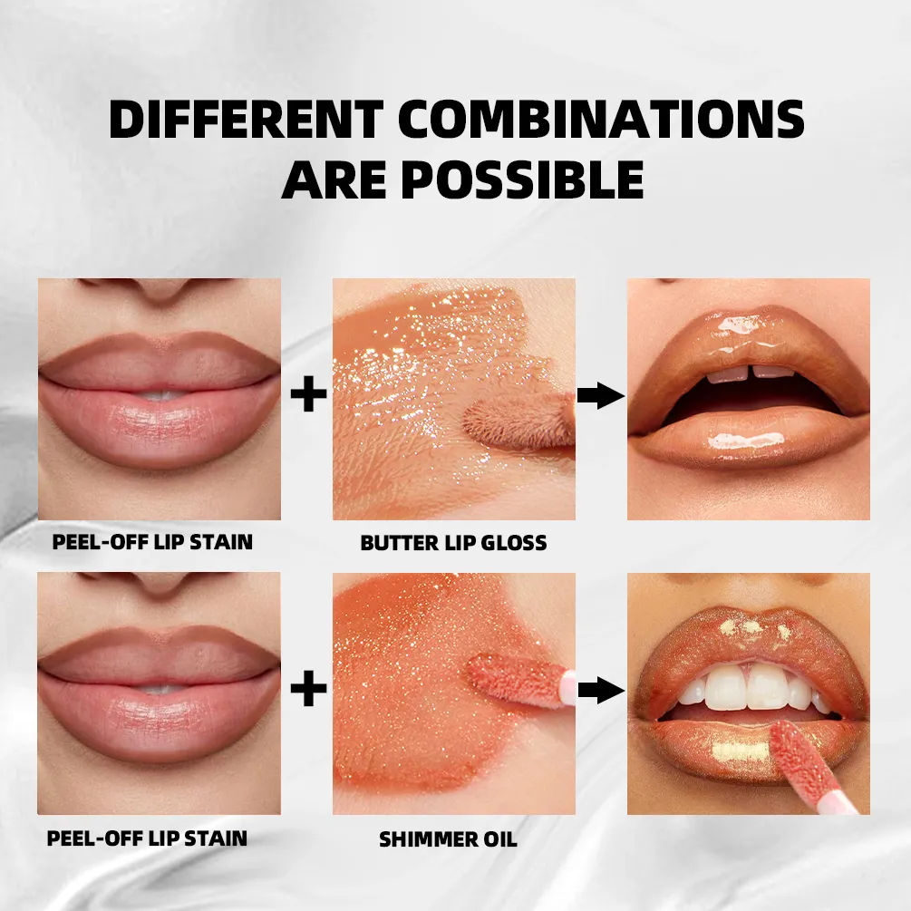 Multifunctional Makeup Sets Peel Off Lip Stain Tattoo Mirror Lipgloss Shimmer Lip Oil Lasting Cosmetics Lip Glaze Tint — image 4