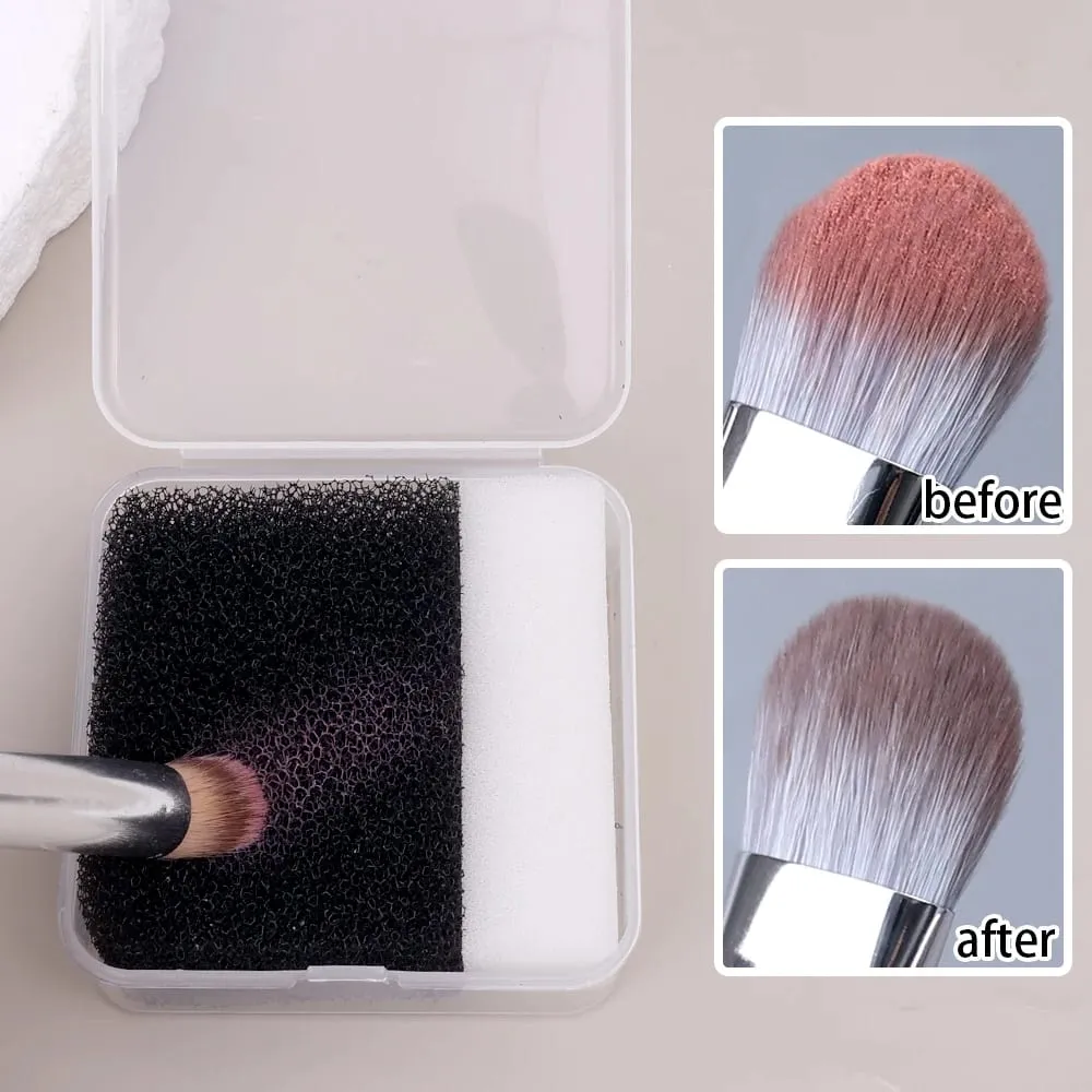 New Makeup Brush Cleaning Box Sponge Puff Cleaner Quick Cleaning Sponge Brushes No Damage To Bristles Box Cleaning Cleaner Tools — image 3