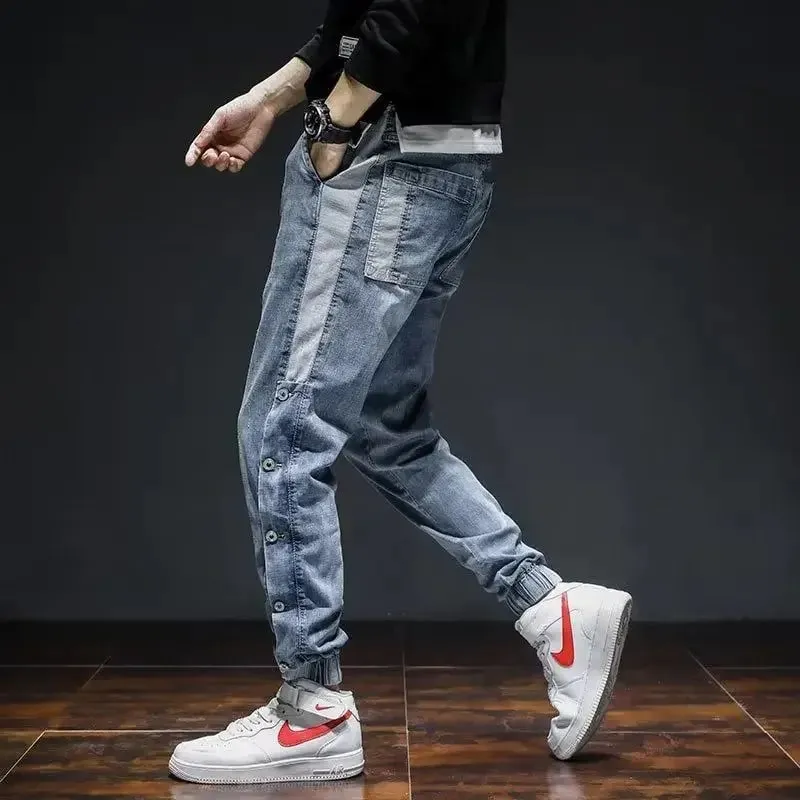 Elastic Man Cowboy Pants Stretch Y2k Vintage Designer Trousers 90s Streetwear Stacked Wide Leg Soft Denim Original Jeans for Men — image 6