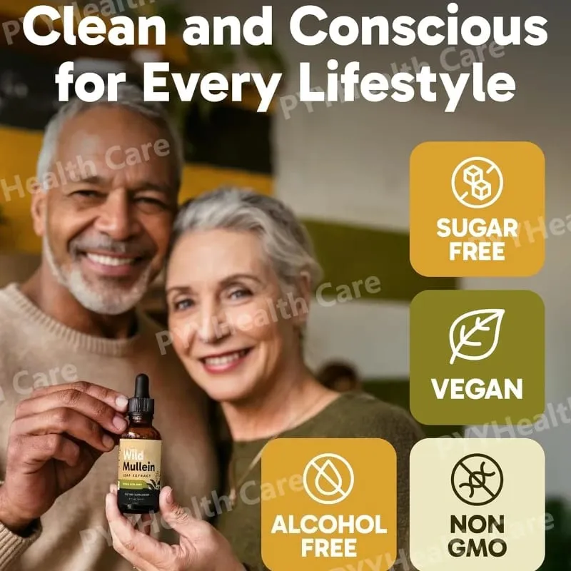 Mullein Drops with Ginger & Lemon for Lung Cleanse and Detox Mullein Leaf Extract for Respiratory Lung Health Detox for Smokers — image 5