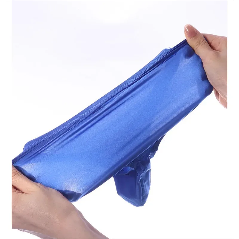 Glossy Mens Sexy Briefs Ice Silk Underwear Low Rise Silky Male U Convex Pouch Underpants Breathable Man Bikini Panties Smooth