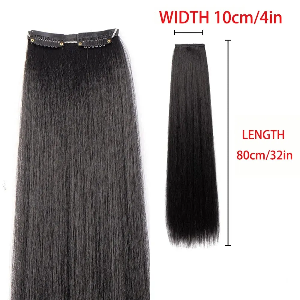 Synthetic black women's vertical hair extensions hair extensions five different lengths of headwear for women's wigs — image 12