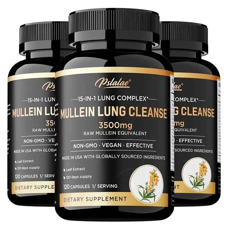 Mullein Longreiniging - Longzuivering Longgezondheid Immuniteit - Ademhalingssupplement voor rokers Vegetarische capsules — image 8