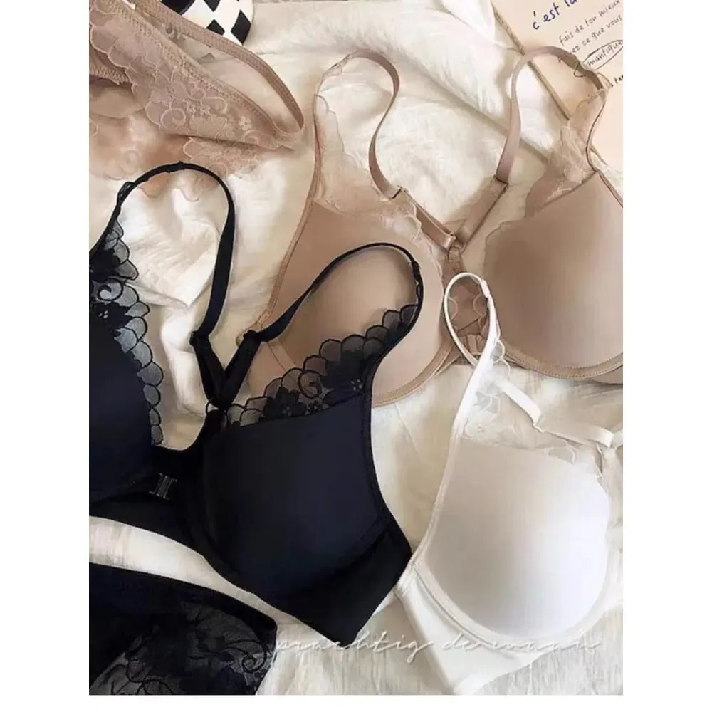 Nahtloser Neckholder-BH mit vorderer Schnalle, weicher Bügel, dünner Sommer-Push-Up, kleine Büste, Minimizer, große Brust, sexy Rücken, Dessous 32–38 — image 4