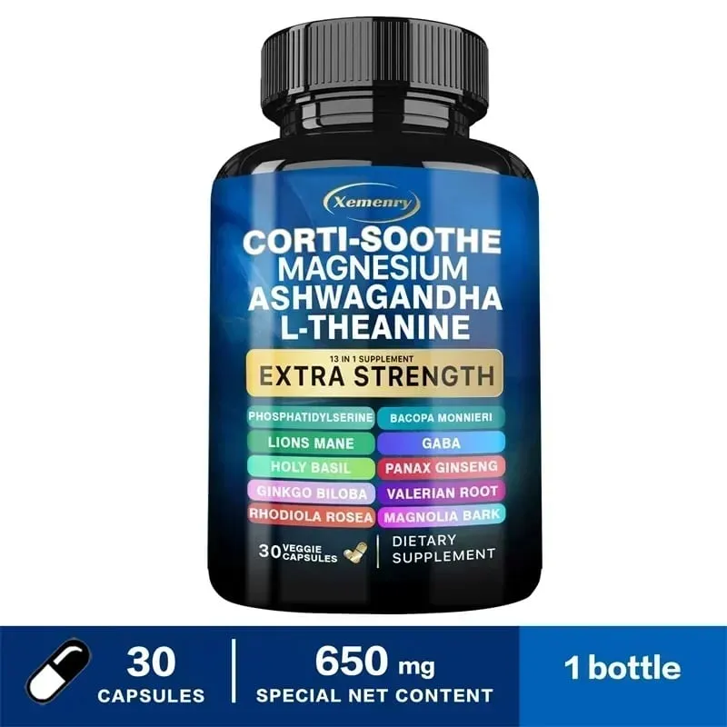 Corti-Soothe Supplement - Helps Lower Cortisol Support Adrenal Health Replenish Energy Relaxation and Deep Sleep