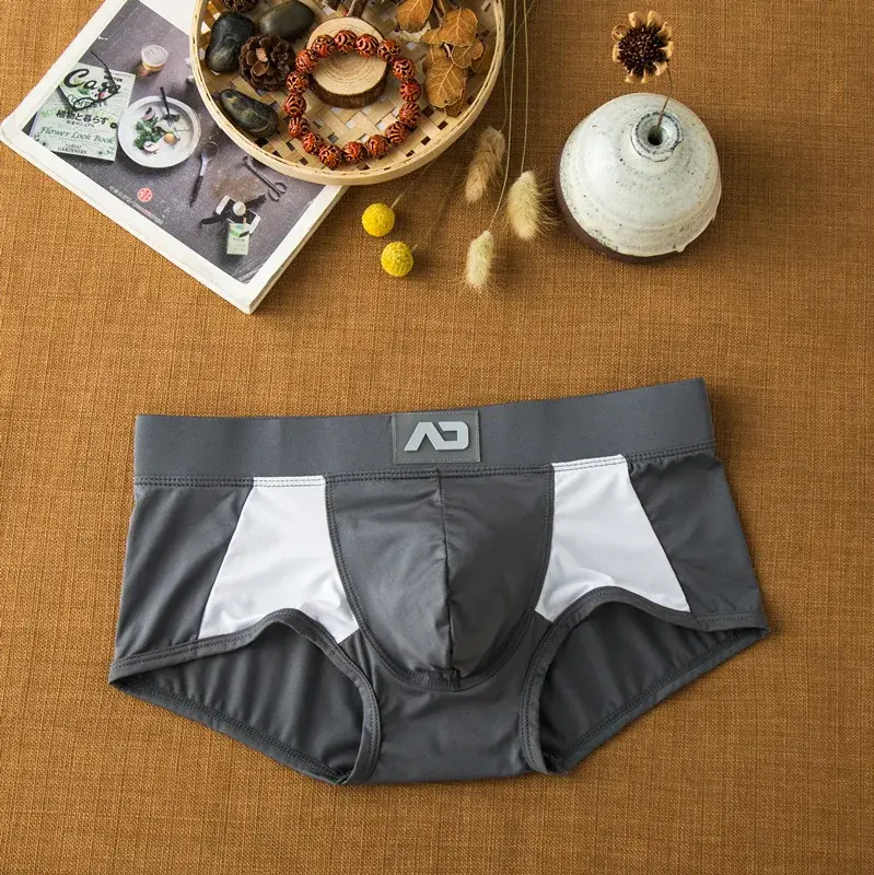 Men's flat-angle milk silk underwear comfortable and skin-friendly breathable silky smooth quick-drying low-rise boxers — image 11