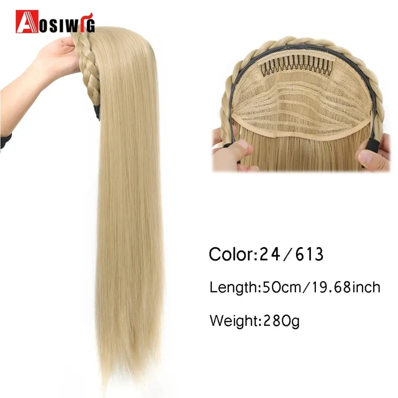 Synthetic Long Curly Half Head Style Wig Heat Resistant Hair Costume Christmas Party Cosplay Natural False Hairpieces — image 13