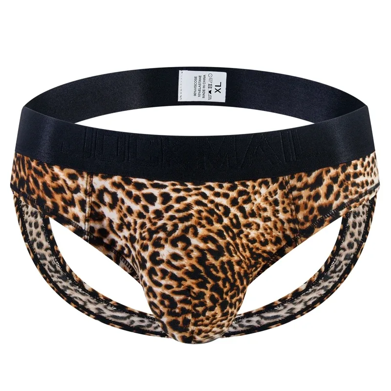 Cuecas masculinas sexy com estampa de leopardo, roupa íntima para homens, slip hombre, calzoncillos hombre, kinckers, cuecas gays