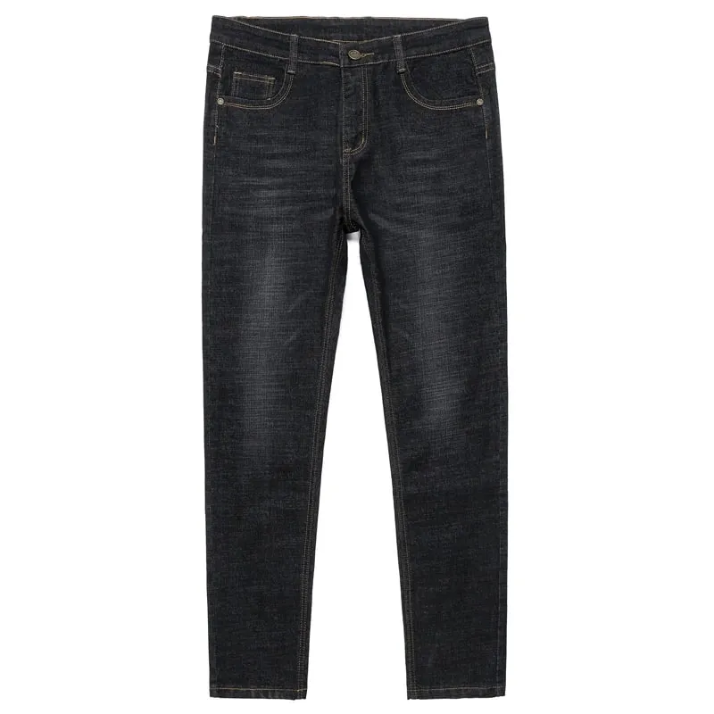 Plus Size 42 44 46 48 50 Classic Men's Jeans Loose Straight Black Blue Jeans Stretch Business Casual Trousers Male Brand Pants — image 6