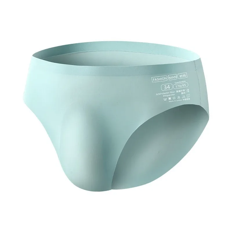 Men's Ice Silk Seamless Briefs Summer New Ultra-thin Transparent Sexy Quick-drying Trendy Breathable Underwear Panties — image 14