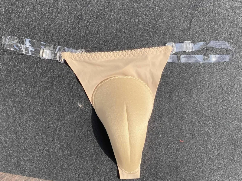 Men's Detachable Adjustable Transparent Silicone Elastic Straps T-back Camel Toe Control Thong Gaff TG Crossdresser Panty