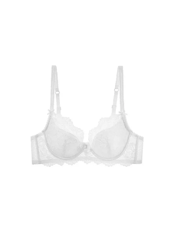 Lilla blonde bh kvinder fransk sexet broderi Blød bøjle minimizer Push Up Anti slap lingeri bh 32‑38 — image 13
