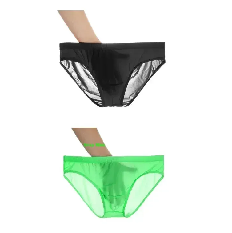 2 ADET Ultra Ince Buz Ipek Külot Erkekler Artı Boyutu M-4XL Düz Renk Gençlik Saydam Düşük Bel Nefes Seksi Erkek Külot — image 25