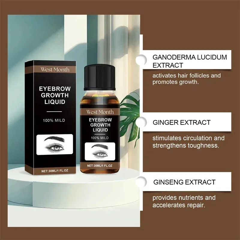 Eyebrow Growth Serum Eyelash Hair Growth Anti Hairs Loss Product Prevent Baldness Fuller Thicker Lengthening Eyebrow Makeup 30ml — image 7