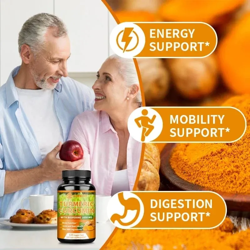 Turmeric Curcumin with Bioperine - Supports Arthritis Health Antioxidants Brain Cognition and Digestive Health — image 4