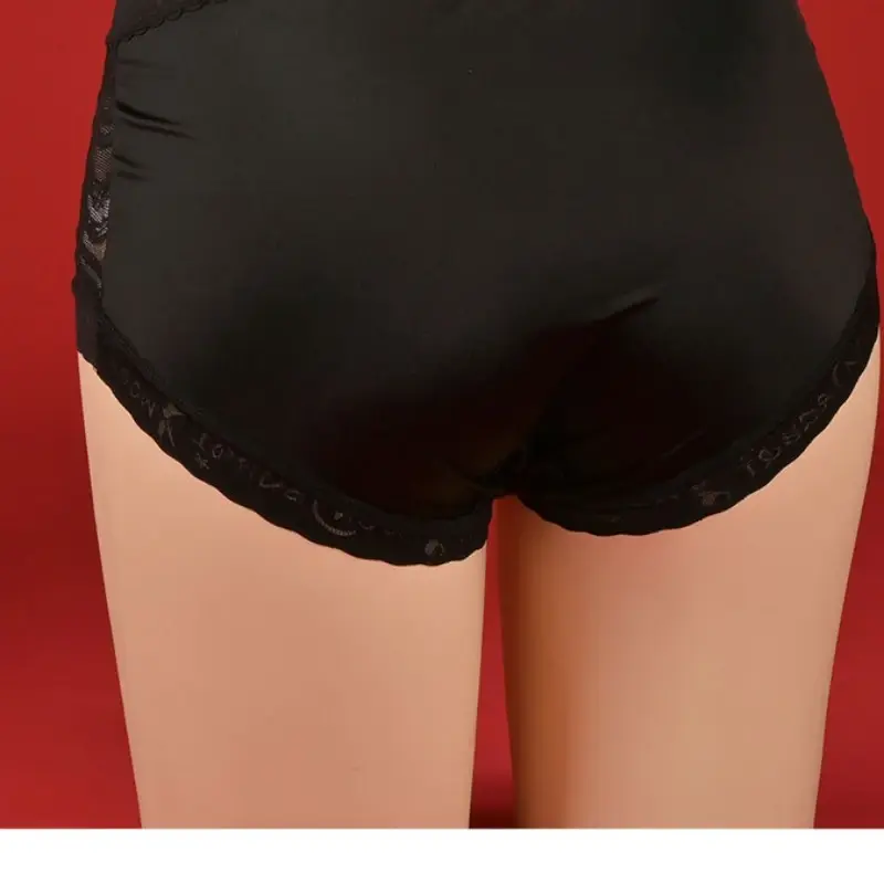 Sissy Lingerie For Men Camel Toe Underwear High Waist Satin Silk Underpants Silky Smooth Breathable Panties See-Through Briefs — image 7