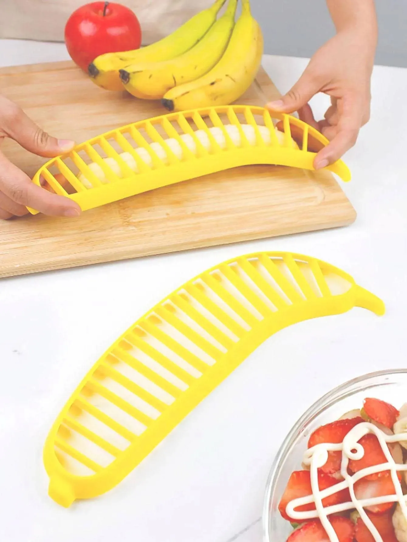 1pc divisor de banana prato de frutas salada de frutas fatiador de banana — image 6