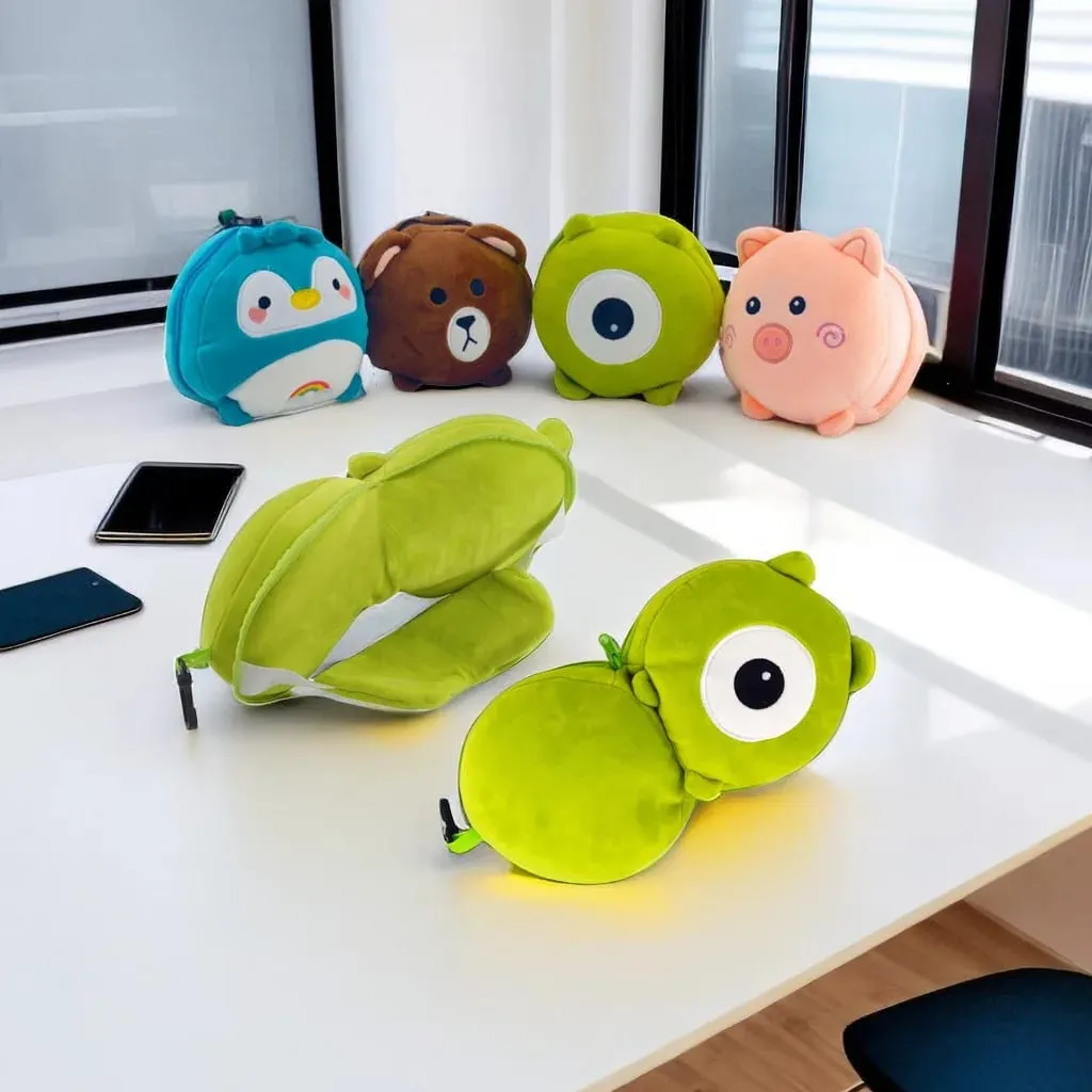 2-in-1 Cute Travel Pillow Eye Combo for Airplane train Car or Outdoors Kids Neck Pillow Toddler Neck Pillow For Travelin — image 2