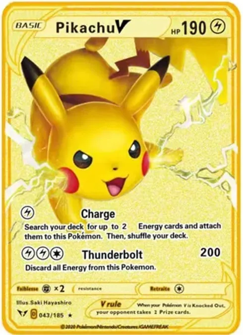 English Version Pokemon Metal Card Anime Figure Pikachu Charizard Mewtwo Battle Trading Game Collection Cards Model Toy Gifts — image 12