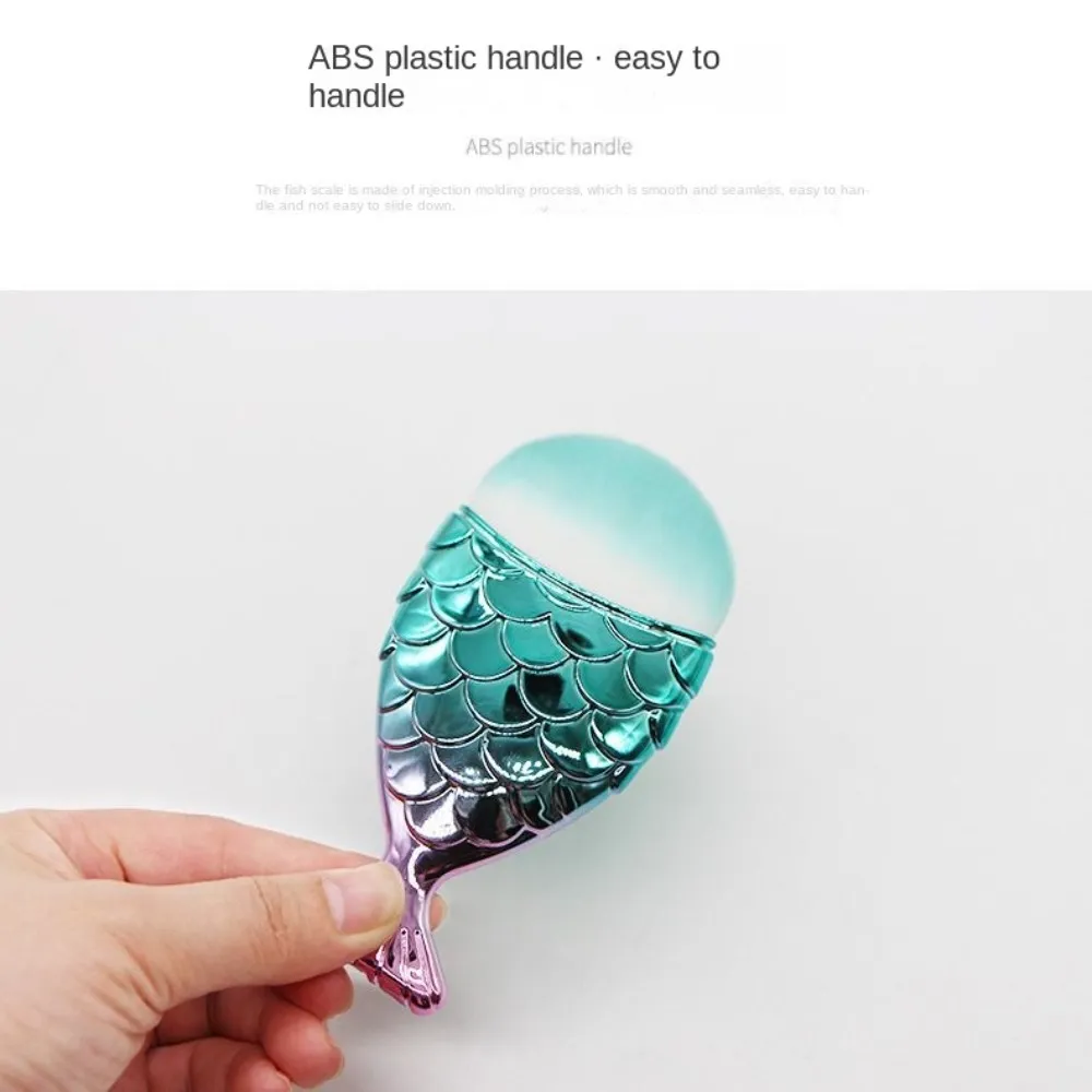 Mermaid Blush Powder Brush Fish Tail Shape Nail Brush Cosmetic Brushes Soft Colorful Cosmetic Brush Manicure Tool Nail Brush — image 3
