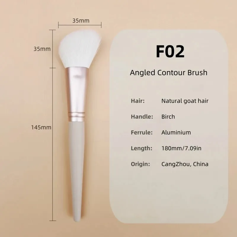 Angled Sculpting Brush Contour Natural Goat Hair Face Blusher Powder Makeup Brushes