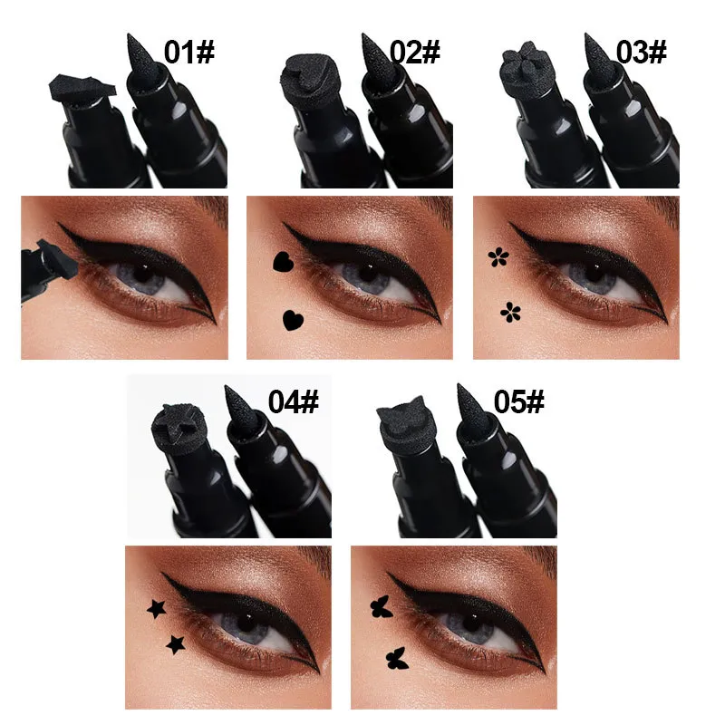 2 IN 1 Butterfly Seal Eyeliner Pen Star Moon Stamp Long-Lasting Waterproof Black Liquid Eye Liner Pencil Eyes Makeup Cosmetic — image 5