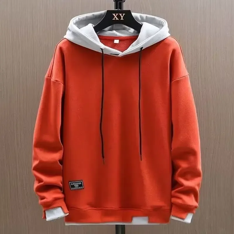 2025 herbst Männer Hoodies High Street Pullover Langarm Patchwork Sweatshirt Männer Mode Streetwear Hoodie Harajuku — image 3