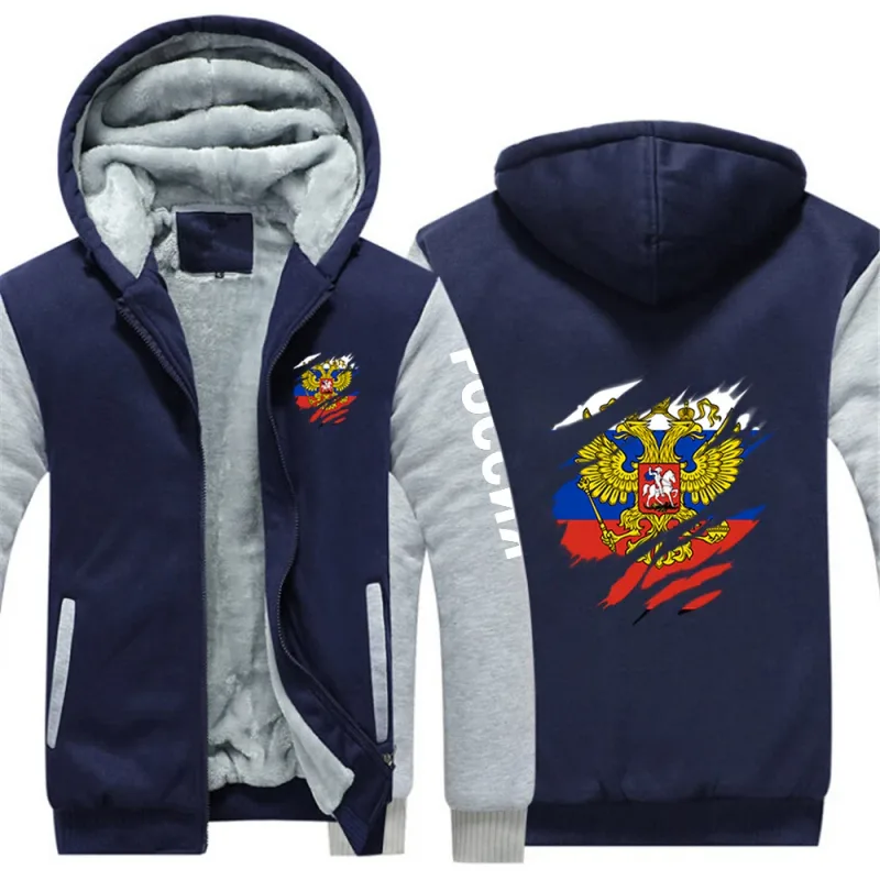 2025 Russia Badge Jacket Autumn And Winter Man's Cold Resistant Mountaineering Clothing Coat Russian Flag Logo Print Hoodies — image 9
