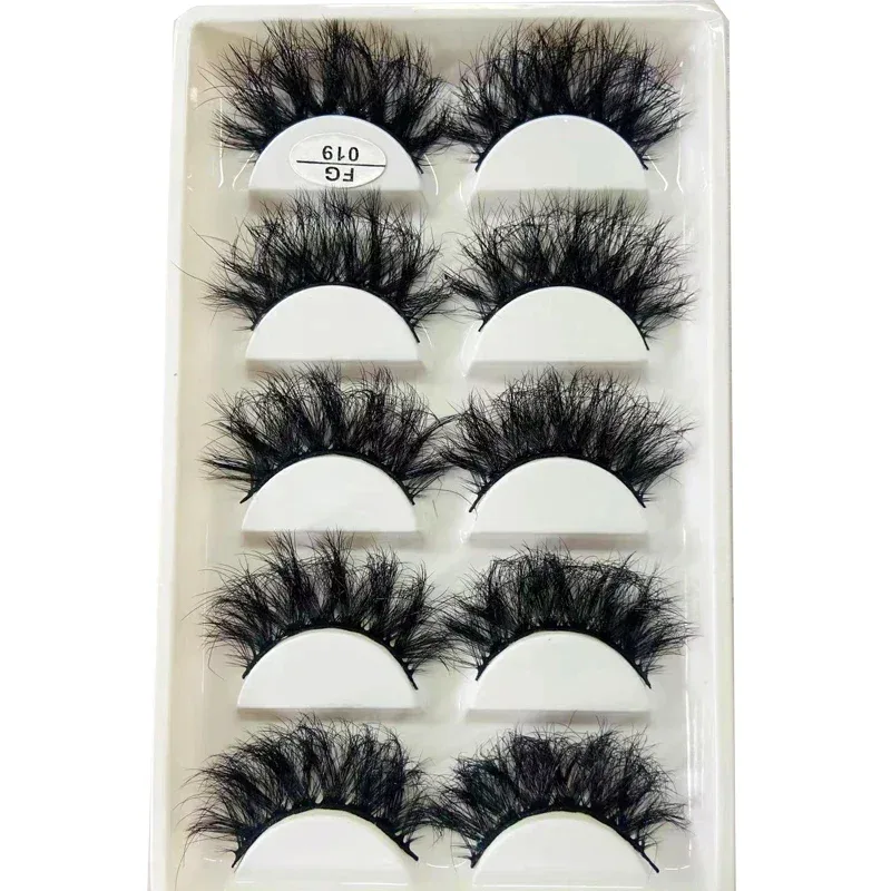 5Pairs Handmade Mink Lashes Short False Eyelashes Dense Natural Long Messy Eye Lashes Reusable Stage Makeup Eyelashes — image 39