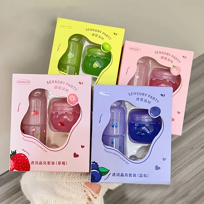 Strawberry Hydrating Lip Balm and Lip Oil Set Light Moisturizing Soothing Tender Lips for Relieve Dryness Lip Care Set Makeup — image 7