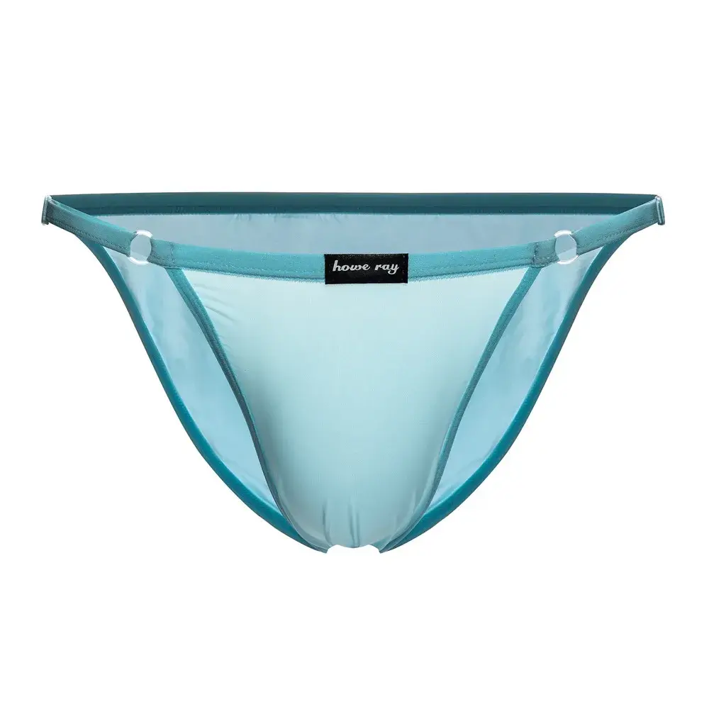 Adjustable Men's Sexy Brief Underwear Ice Silk Thin Transparent Comfort Quick Drying Mankini Gays U Convex Pouch High Fork Tanga — image 7