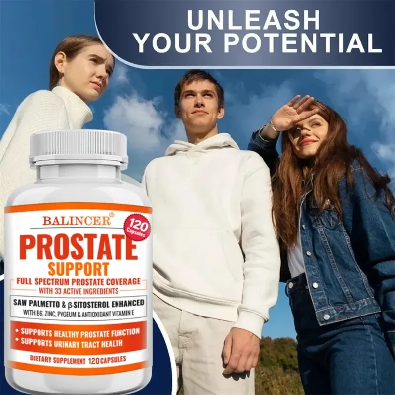 Suplementos de próstata Saw Palmetto Respaldo para la salud de la próstata con 33 ingredientes para una frecuencia de micción saludable y mejorar el sueño