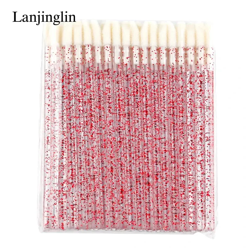 Hot Sale 50 Pcs Crystal Lip Brush Removing Cleaning Mascara Applicator Makeup Lip Brushes for Eyelash Extension Tools maquillaje — image 12