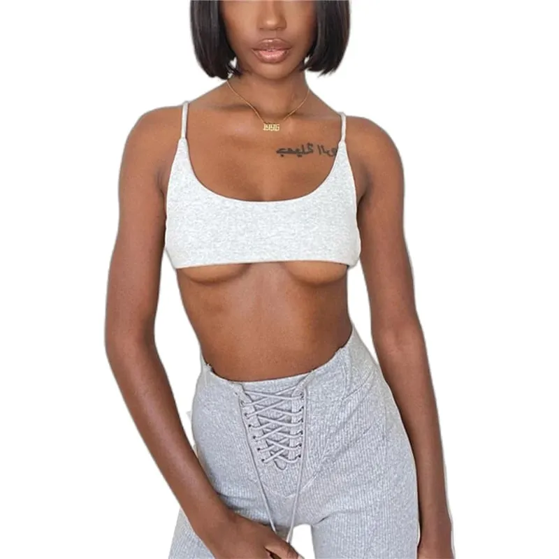 Lamuusaa y2k Tops Women Sexy Clothing Solid Color Spaghetti Strap Sleeveless Backless Ribbed Vest Basic Tees Summer Streetwear — image 2