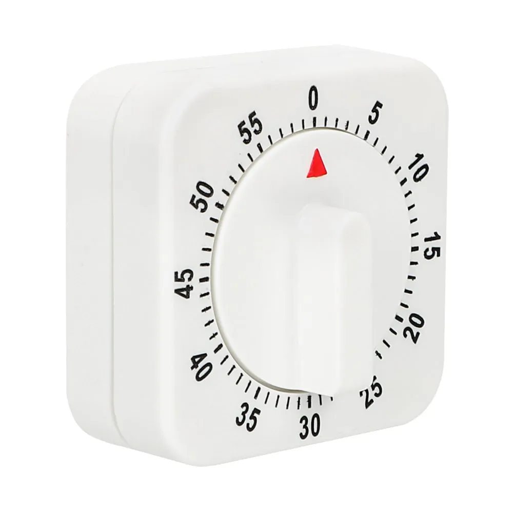 Practical 60 Minutes Kitchen Timer Cooking Tools White Square Mechanical Timer Countdown Alarm Reminder — image 8