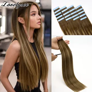 Balayage Tape In Haarverlängerungen Echthaar 100 % Remy Haar Glatt Nahtlos Unsichtbar 20 Stück/40 Stück Tape Ins Echthaar Chick End